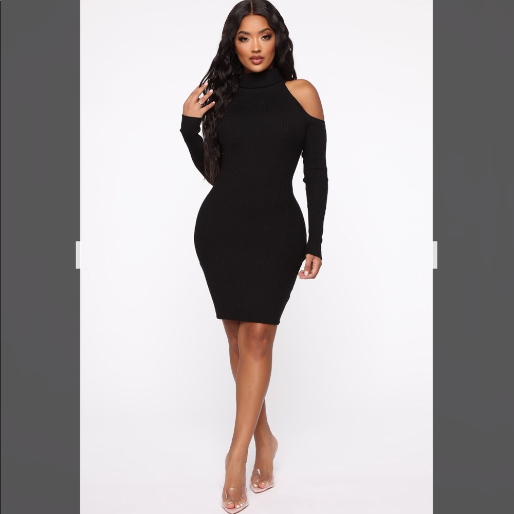 Fashion nova black sweater dress